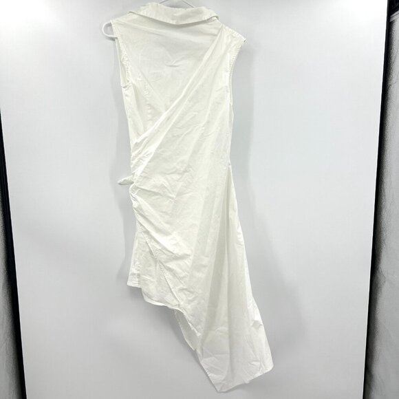 TY-LR The Rapid Asymmetric Sleeveless Shirt Dress in White Women's Small - Picture 7 of 7